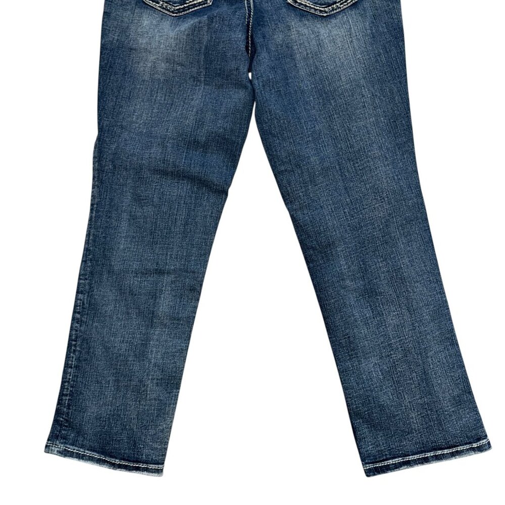 Maurices Straight Leg Jeans Womens Juniors 11 12 Distressed Frayed Ripped - Picture 7 of 8